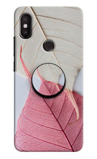 White Pink Leaf Redmi Y2 Pop Case by Casekaro