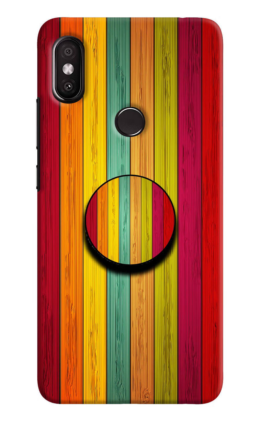 Multicolor Wooden Redmi Y2 Pop Case, Hard case