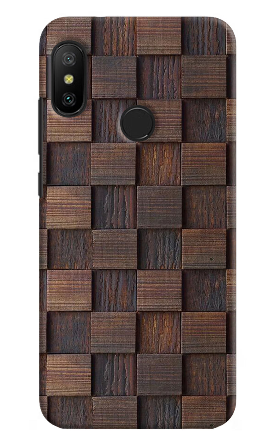 Wooden Cube Design Redmi 6 Pro Back Cover, Hard case