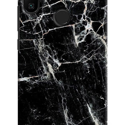 Black Marble Texture Redmi 6 Pro Hard Case Back Cover by Casekaro