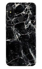 Black Marble Texture Redmi 6 Pro Hard Case Back Cover by Casekaro