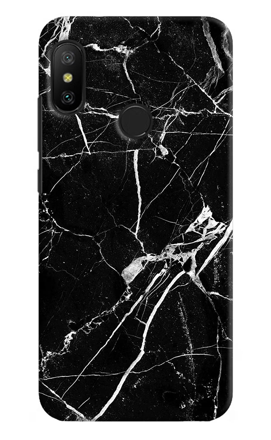 Black Marble Pattern Redmi 6 Pro Back Cover, Hard case