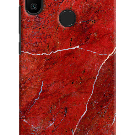 Red Marble Design Redmi 6 Pro Hard Case Back Cover by Casekaro