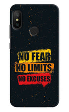 No Fear No Limits No Excuse Redmi 6 Pro Hard Case Back Cover by Casekaro