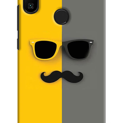 Sunglasses with Mustache Redmi 6 Pro Hard Case Back Cover by Casekaro