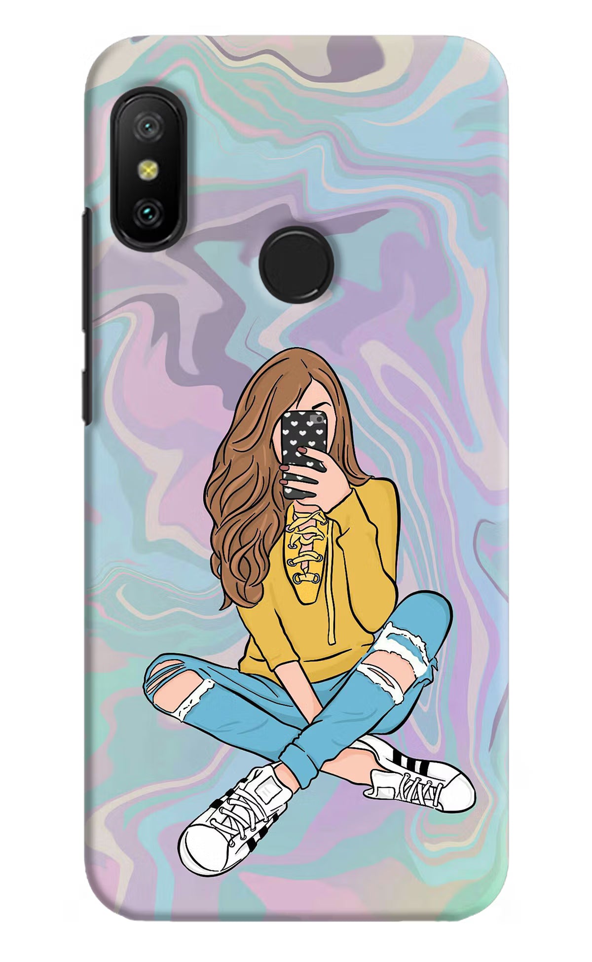 Selfie Girl Redmi 6 Pro Hard Case Back Cover by Casekaro