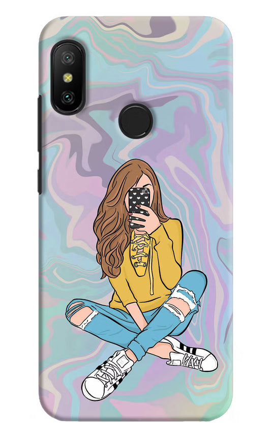 Selfie Girl Redmi 6 Pro Hard Case Back Cover by Casekaro