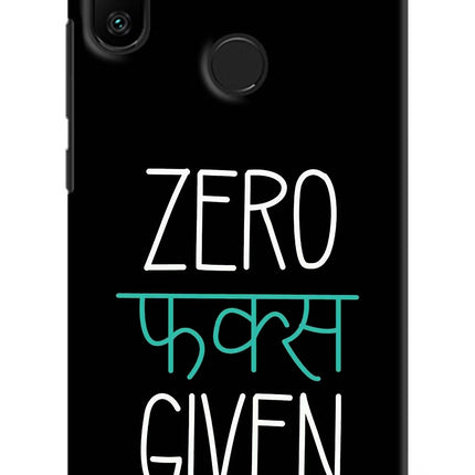 Zero Fucks Given Redmi 6 Pro Hard Case Back Cover by Casekaro