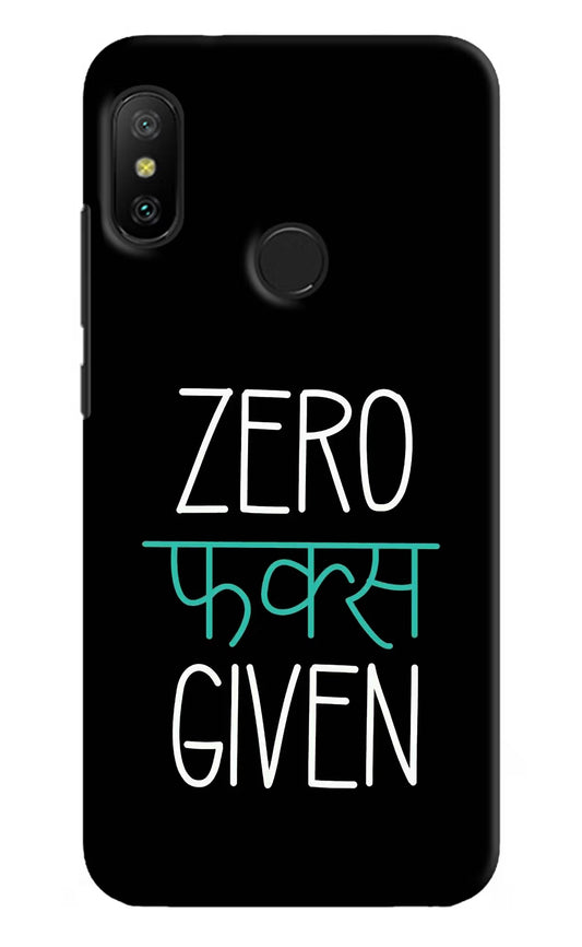 Zero Fucks Given Redmi 6 Pro Hard Case Back Cover by Casekaro
