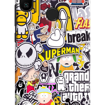 Sticker Bomb Redmi 6 Pro Hard Case Back Cover by Casekaro