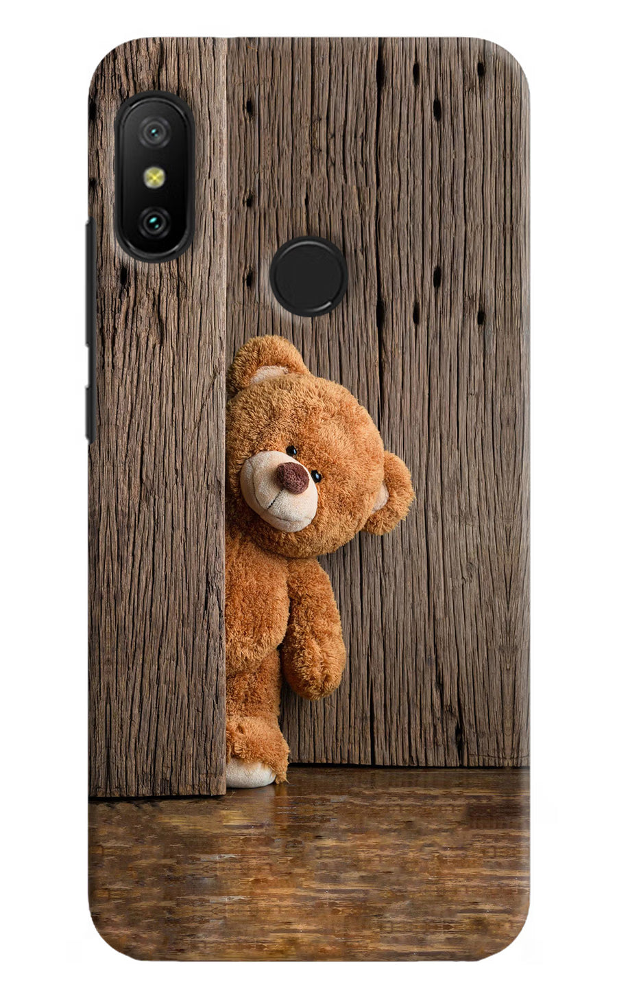 Teddy Wooden Redmi 6 Pro Back Cover, Hard case