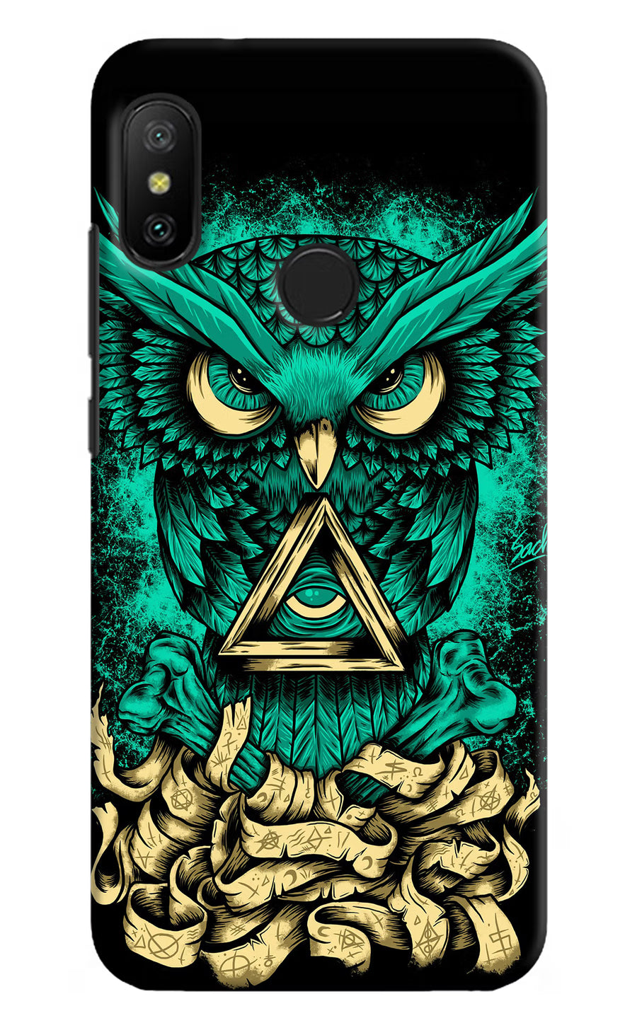 Green Owl Redmi 6 Pro Back Cover, Hard case