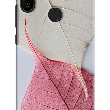 White Pink Leaf Redmi 6 Pro Hard Case Back Cover by Casekaro