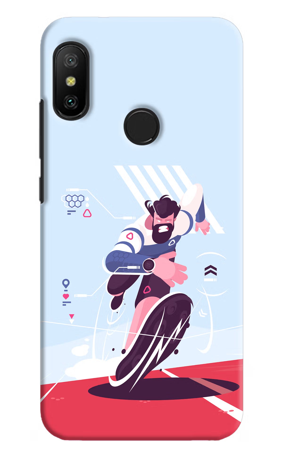 Run Pro Redmi 6 Pro Hard Case Back Cover by Casekaro