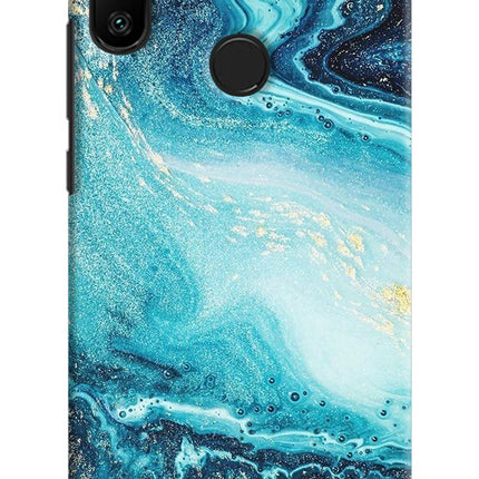 Blue Glitter Marble Redmi 6 Pro Hard Case Back Cover by Casekaro
