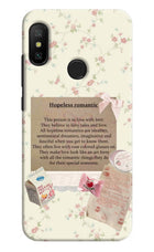 Hopeless Romantic Redmi 6 Pro Hard Case Back Cover by Casekaro