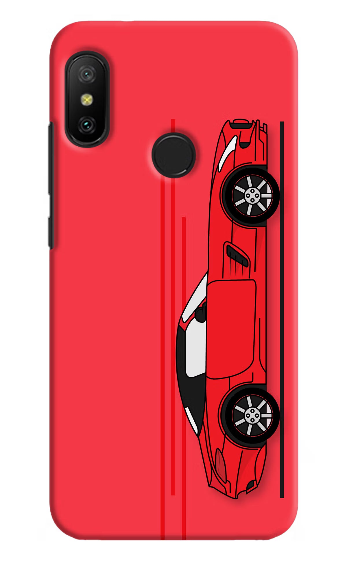 Red Velocity Redmi 6 Pro Hard Case Back Cover by Casekaro