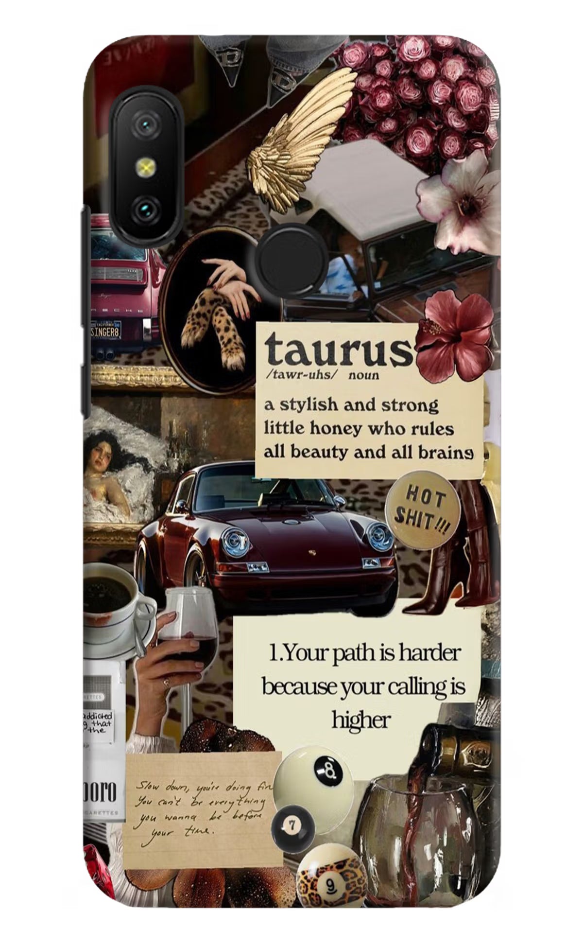 Taurus Zodiac Redmi 6 Pro Hard Case Back Cover by Casekaro