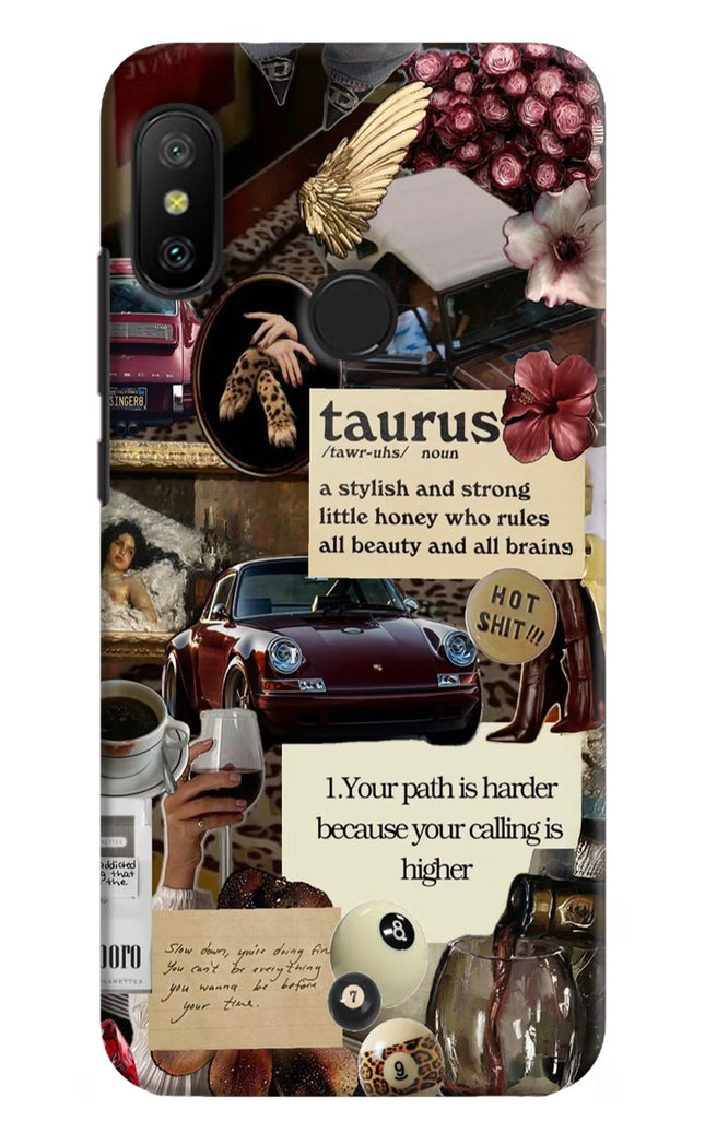 Taurus Zodiac Redmi 6 Pro Hard Case Back Cover by Casekaro