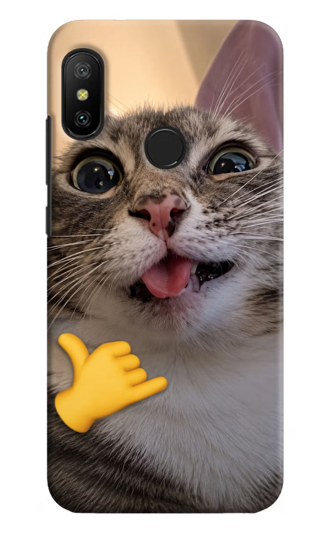 Silly Cat Call Redmi 6 Pro Hard Case Back Cover by Casekaro