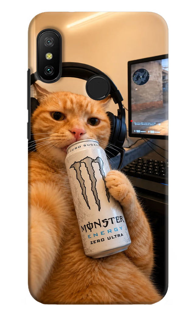 Gamer Cat Energy Redmi 6 Pro Hard Case Back Cover by Casekaro