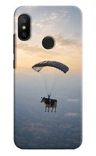 Skydiving Cow Redmi 6 Pro Hard Case Back Cover by Casekaro