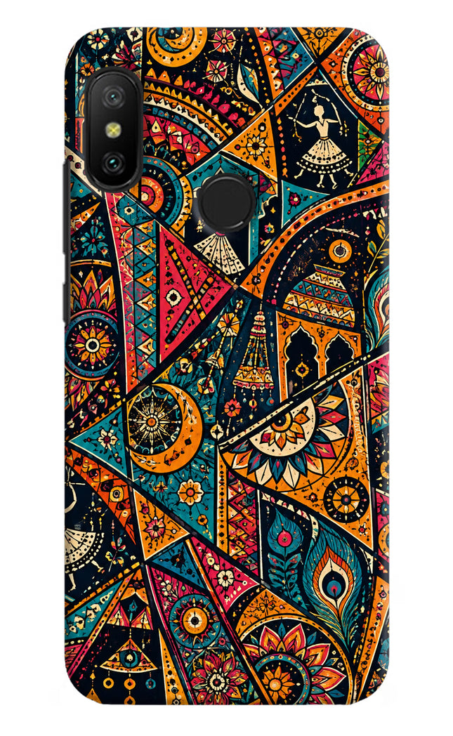Folk Print Redmi 6 Pro Hard Case Back Cover by Casekaro