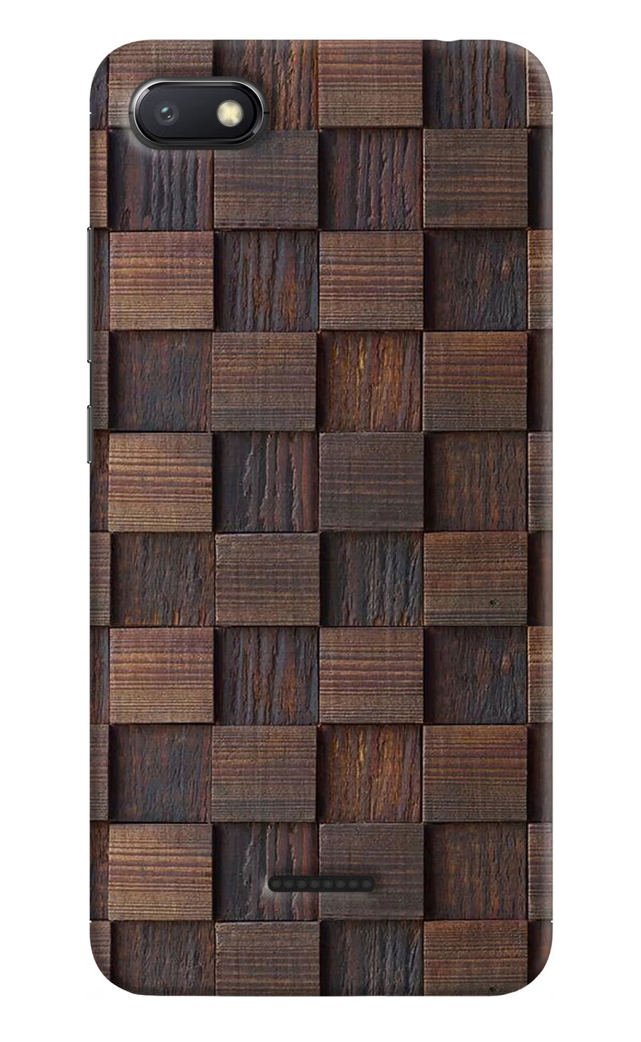Wooden Cube Design Redmi 6A Back Cover, Hard case