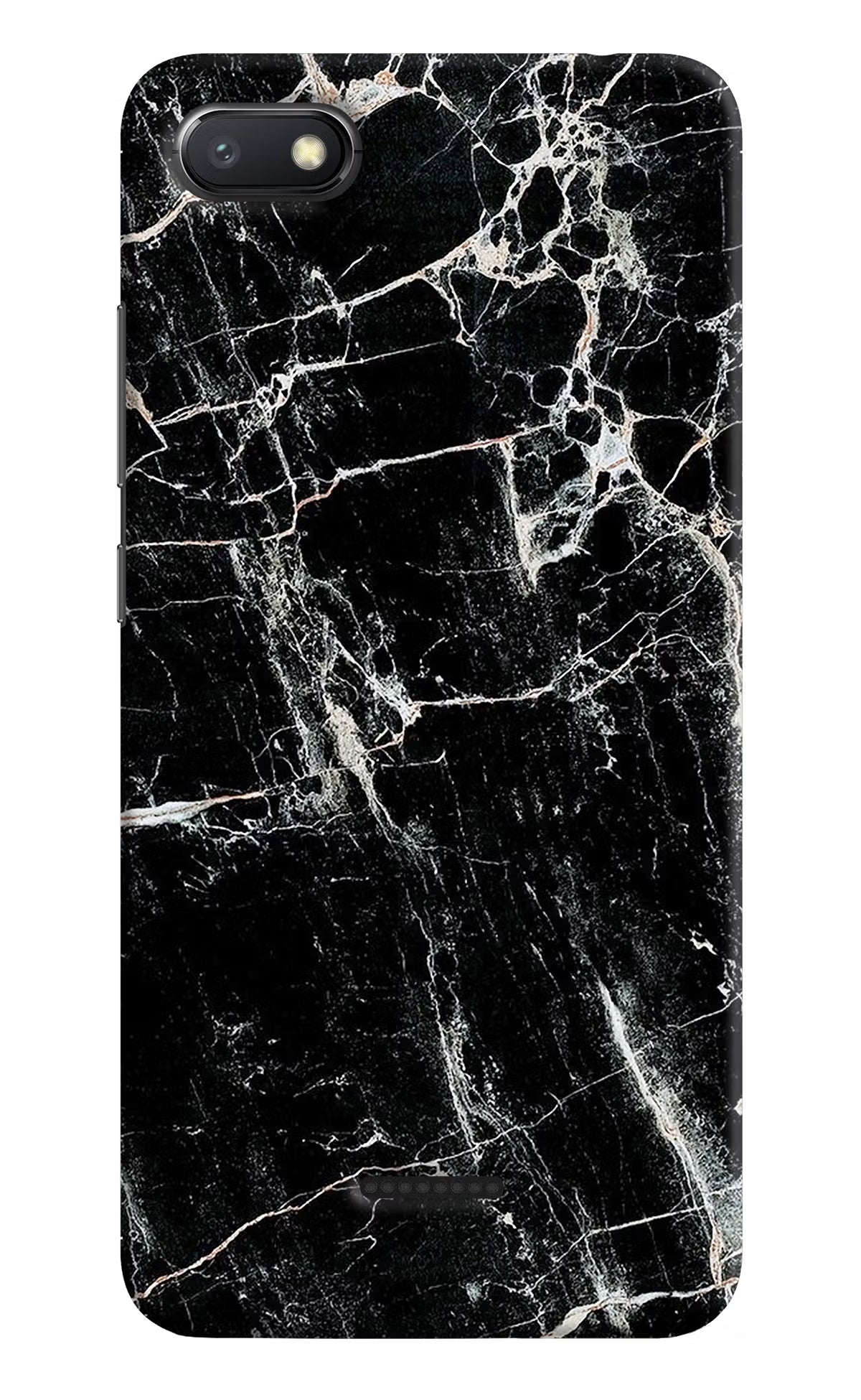 Black Marble Texture Redmi 6A Hard Case Back Cover by Casekaro