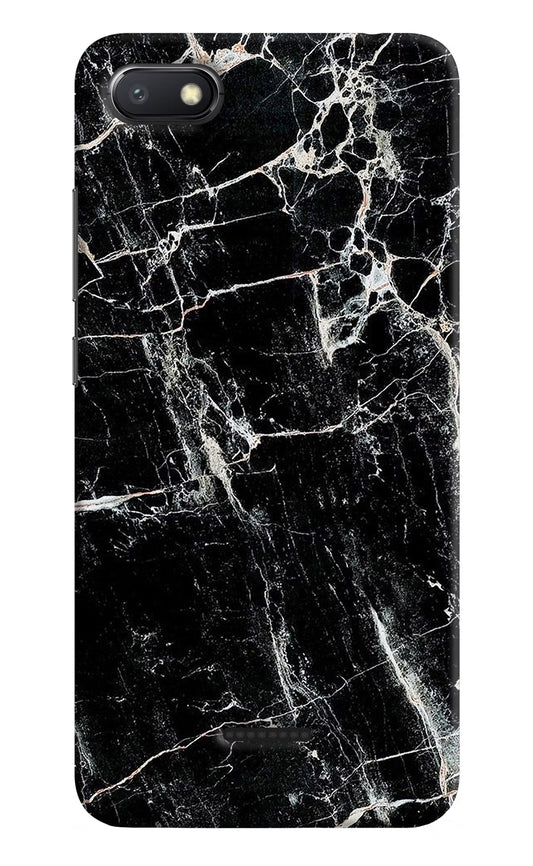 Black Marble Texture Redmi 6A Hard Case Back Cover by Casekaro