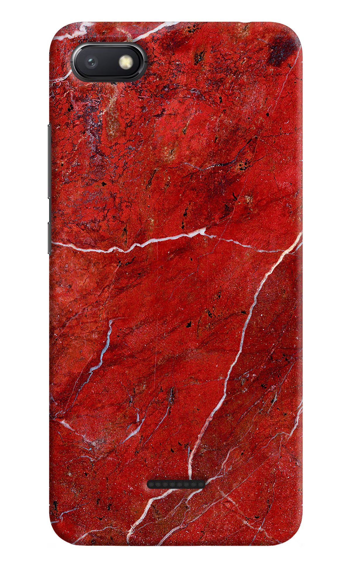 Red Marble Design Redmi 6A Hard Case Back Cover by Casekaro