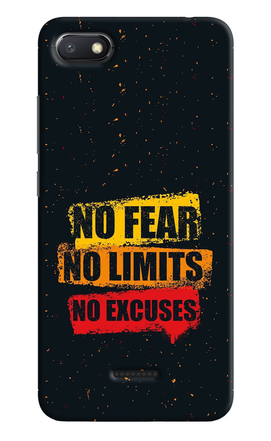 No Fear No Limits No Excuse Redmi 6A Hard Case Back Cover by Casekaro
