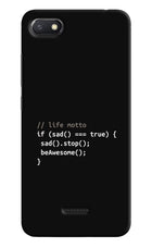 Life Motto Code Redmi 6A Hard Case Back Cover by Casekaro