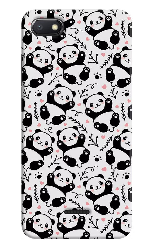 Cute Panda Redmi 6A Hard Case Back Cover by Casekaro