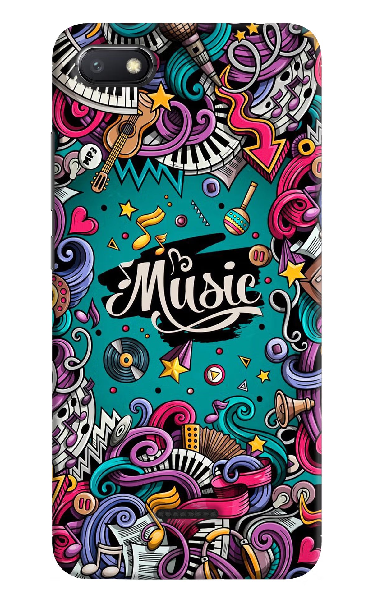 Music Graffiti Redmi 6A Hard Case Back Cover by Casekaro