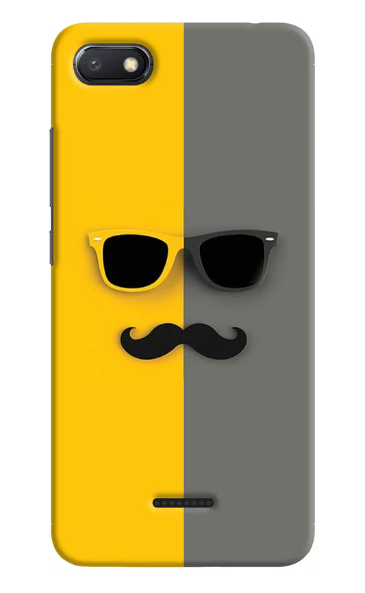 Sunglasses with Mustache Redmi 6A Hard Case Back Cover by Casekaro