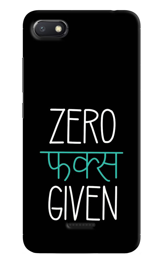 Zero Fucks Given Redmi 6A Hard Case Back Cover by Casekaro