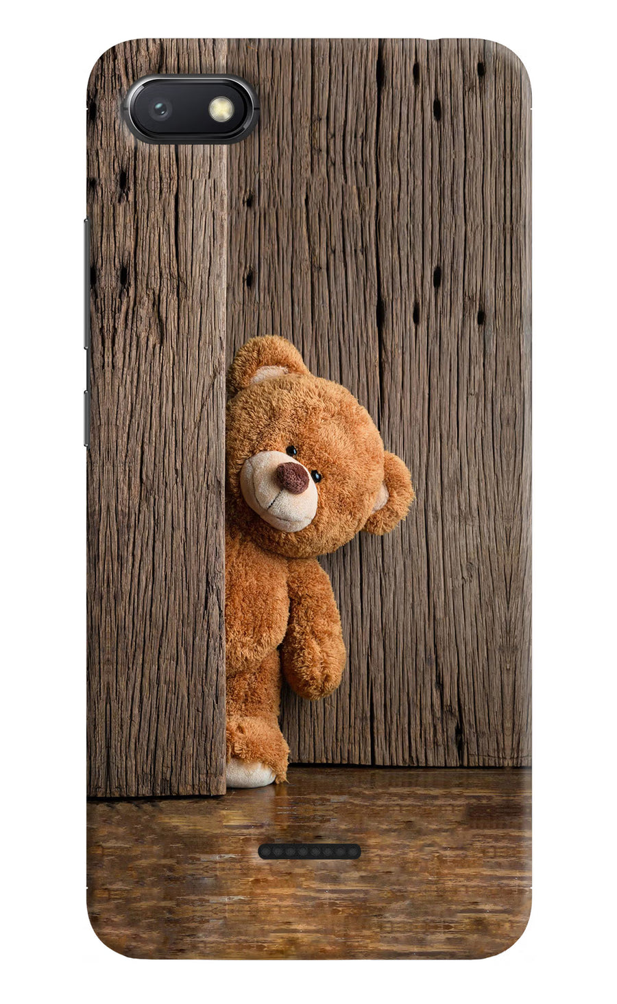 Teddy Wooden Redmi 6A Back Cover, Hard case