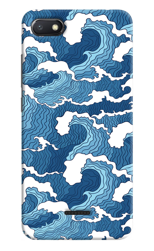 Blue Waves Redmi 6A Hard Case Back Cover by Casekaro