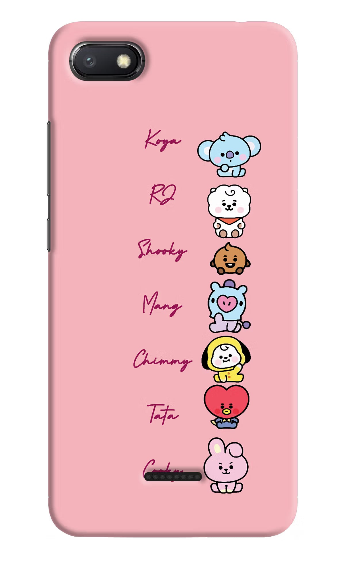 BTS names Redmi 6A Hard Case Back Cover by Casekaro