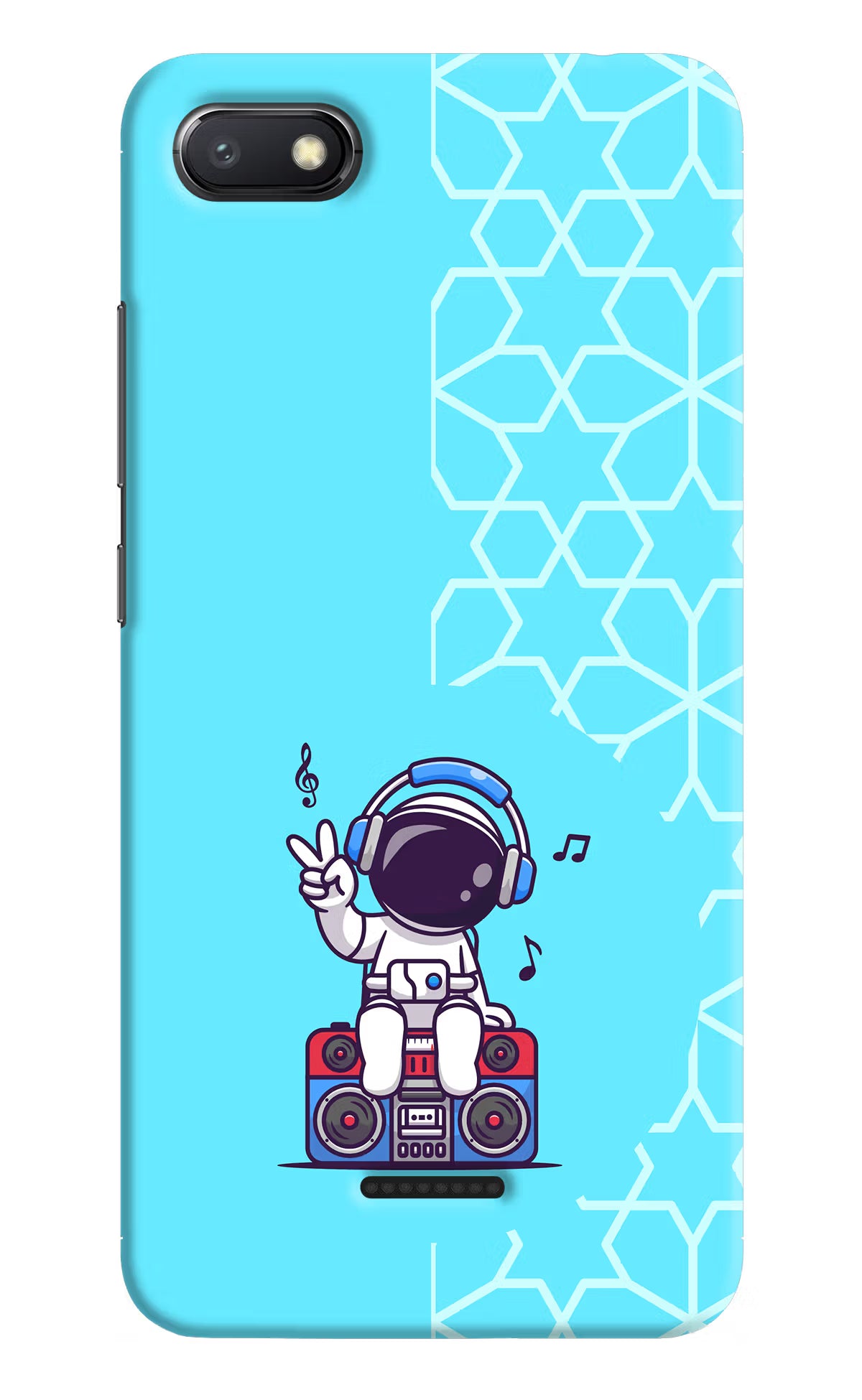 Cute Astronaut Chilling Redmi 6A Hard Case Back Cover by Casekaro
