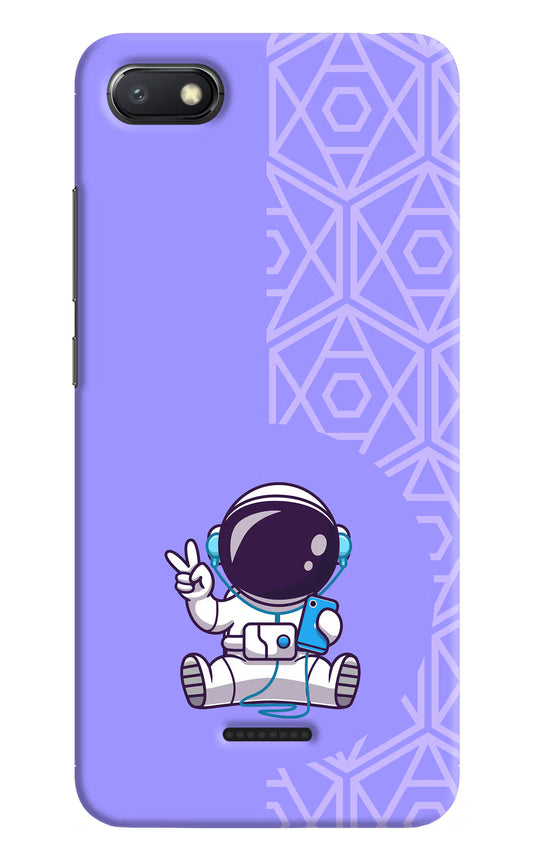 Cute Astronaut Chilling Redmi 6A Hard Case Back Cover by Casekaro