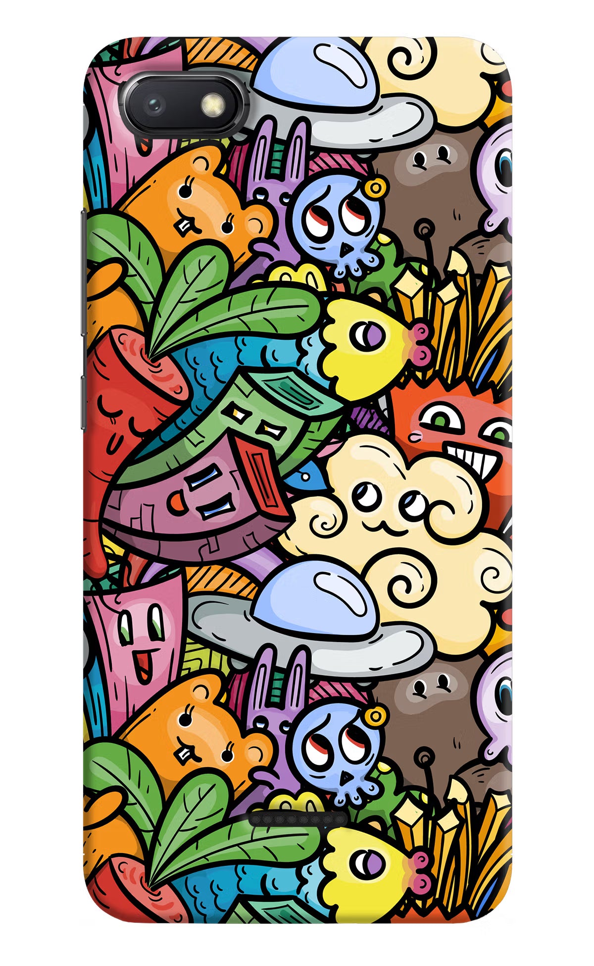 Veggie Doodle Redmi 6A Hard Case Back Cover by Casekaro