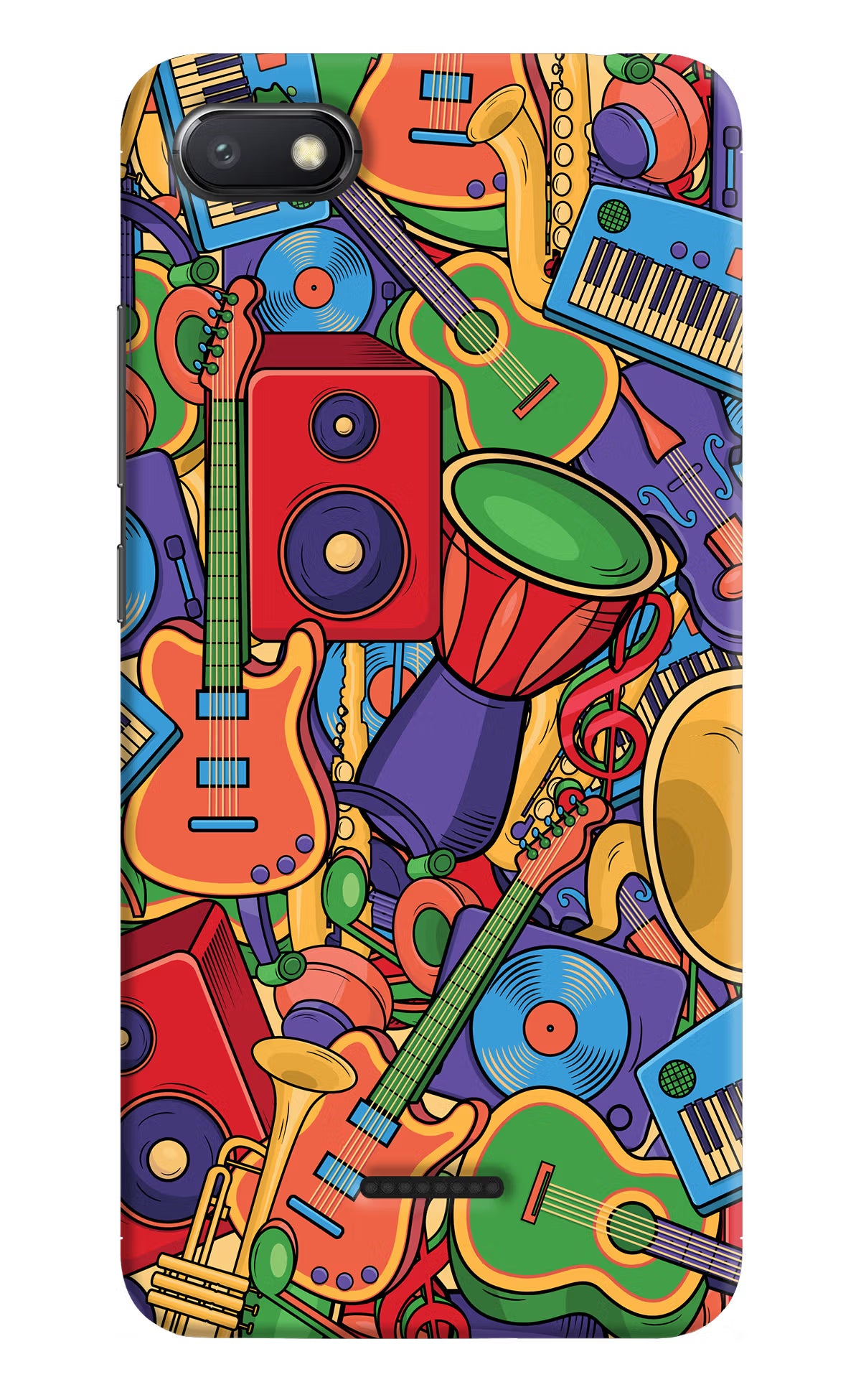 Music Instrument Doodle Redmi 6A Hard Case Back Cover by Casekaro