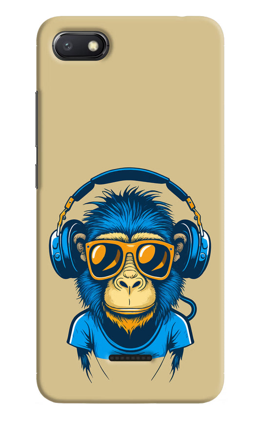 Monkey Headphone Redmi 6A Hard Case Back Cover by Casekaro