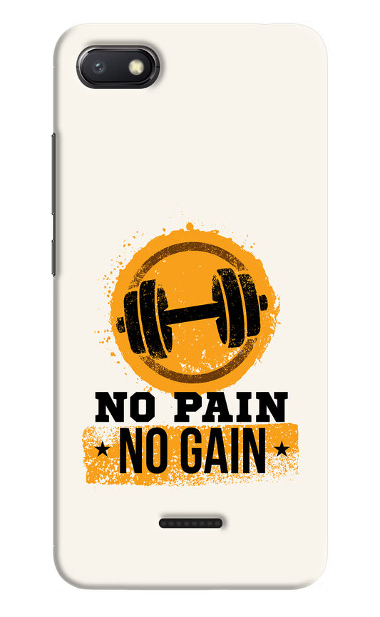 No Pain No Gain Redmi 6A Hard Case Back Cover by Casekaro