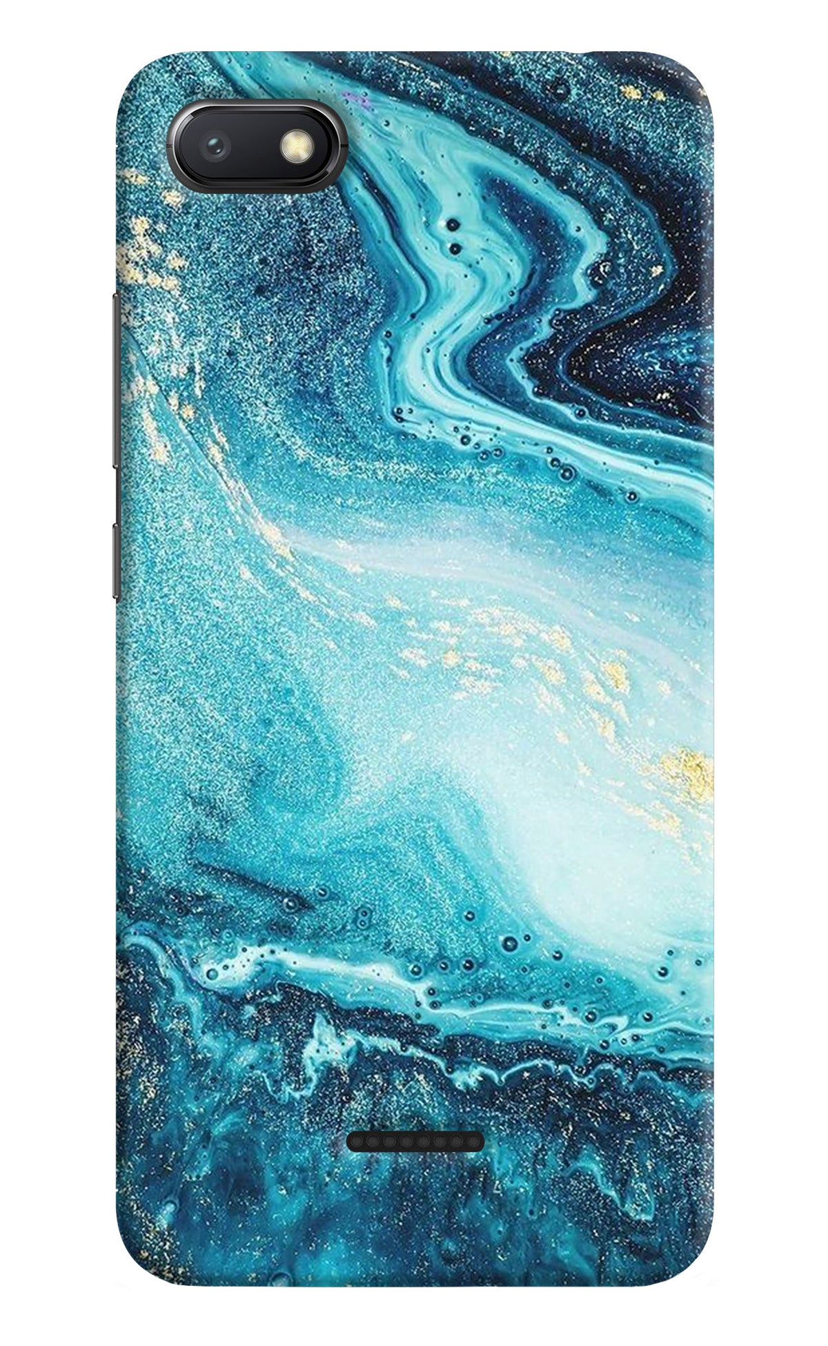 Blue Glitter Marble Redmi 6A Back Cover