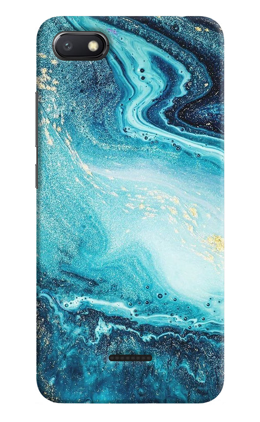 Blue Glitter Marble Redmi 6A Hard Case Back Cover by Casekaro