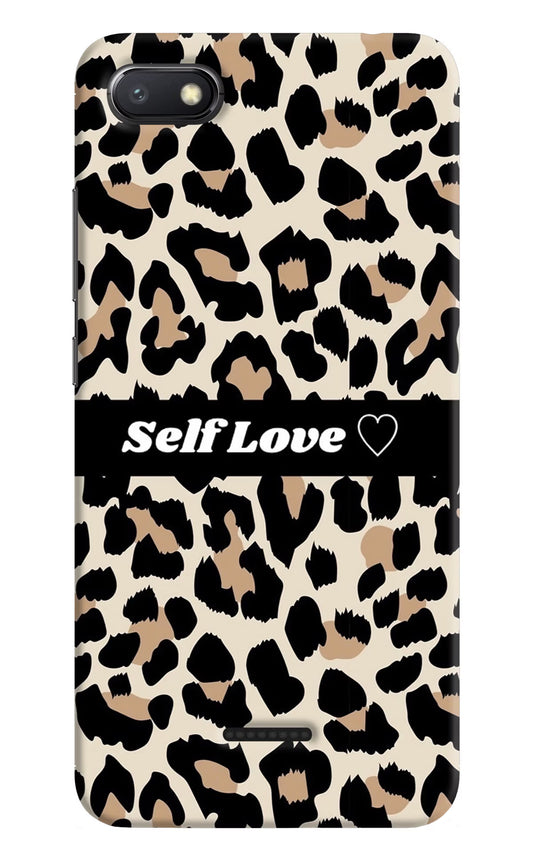 Leopard Print Self Love Redmi 6A Hard Case Back Cover by Casekaro