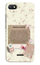 Hopeless Romantic Redmi 6A Hard Case Back Cover by Casekaro